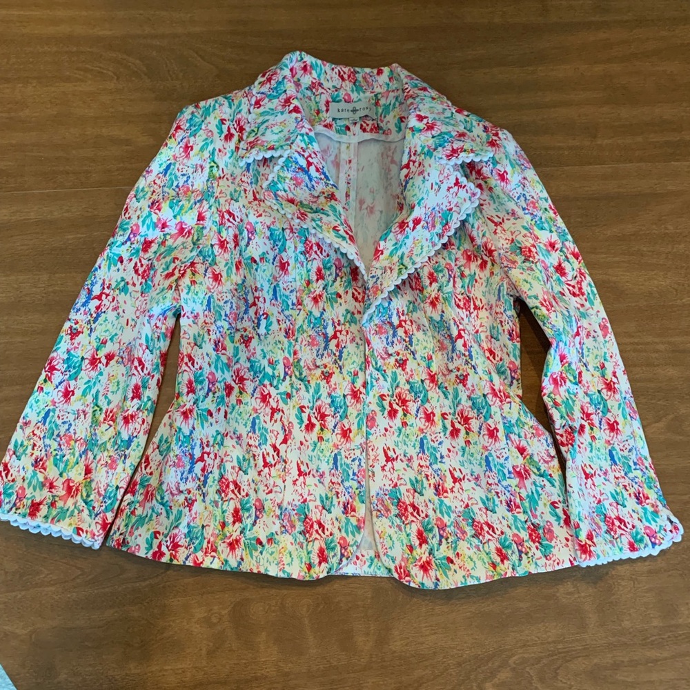Anthropologie Katy & Rosy Floral Stretch Blazer